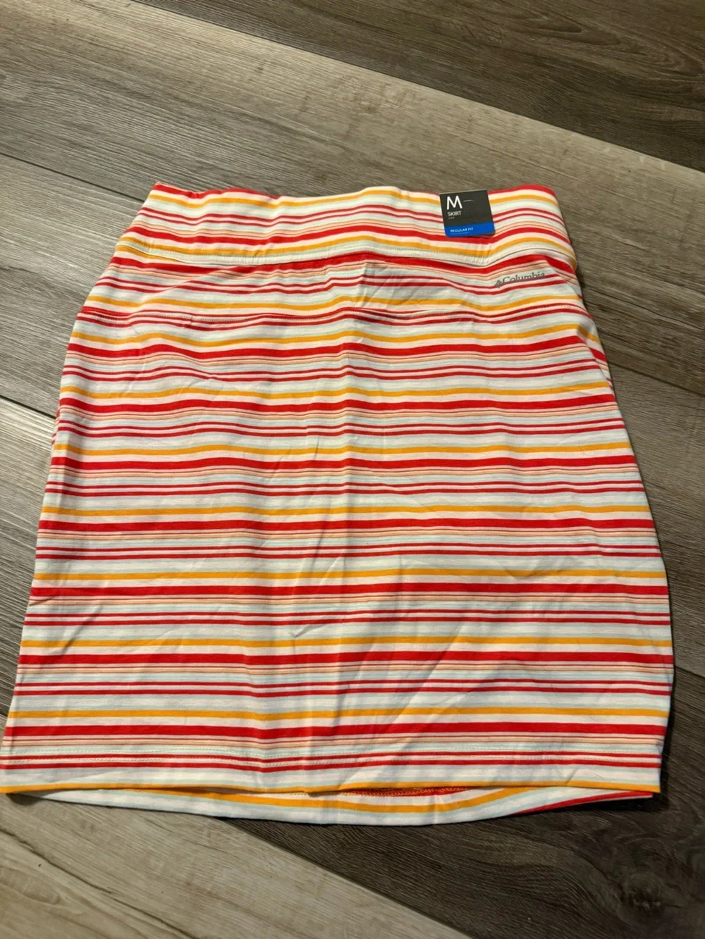 Columbia Women's Striped Mini Skirt in Orange, Pink, and Yellow